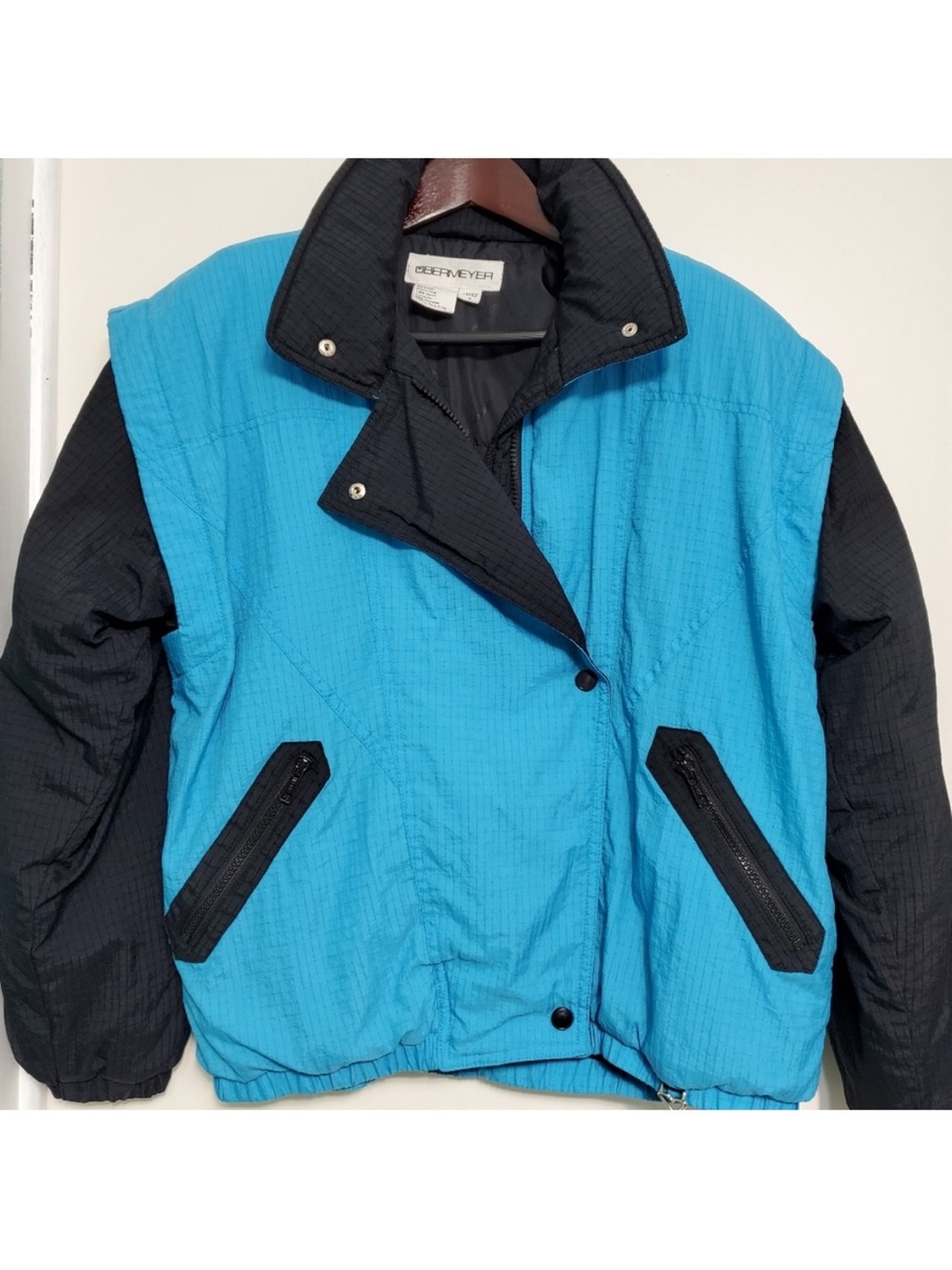 Vintage Obermeyer Women’s Teal Black Zipper Outdoor Winter Bomber Jacket